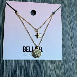 Gemini Double Layer Zodiac Constellation Necklace in Gold